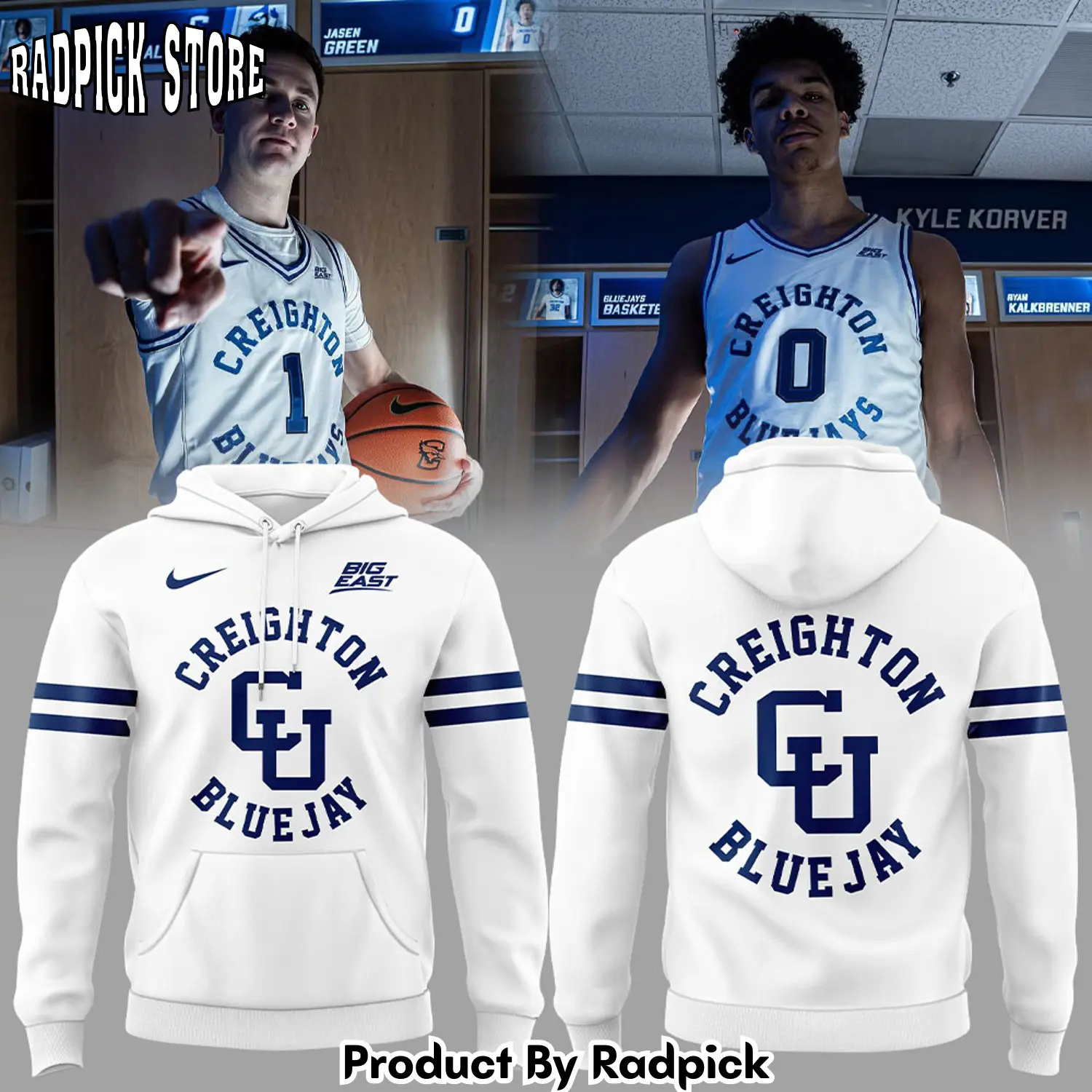 Creighton mens basketball alumni day uniforms hoodie joggers hoodie and long pants set rp291795